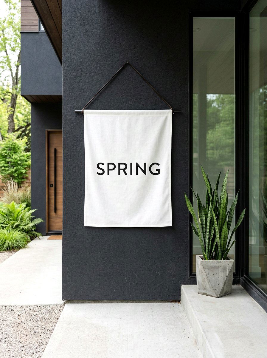Minimalist Typography Spring Sign - 25 Spring Outdoor Banner Ideas
