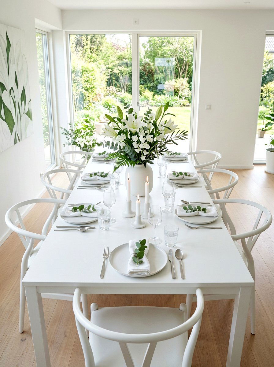 Minimalist White Spring Table - 25 Spring Dinner Party Table Ideas