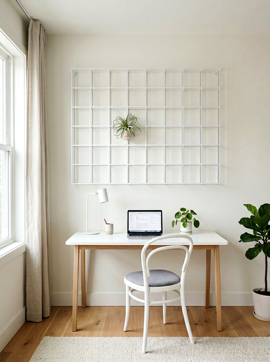 Minimalist White Square Lattice - 25 Spring Lattice Wall Decor Ideas