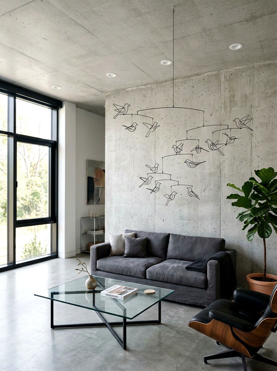 Minimalist Wire Bird Mobile - 25 Spring Bird Mobile Ideas