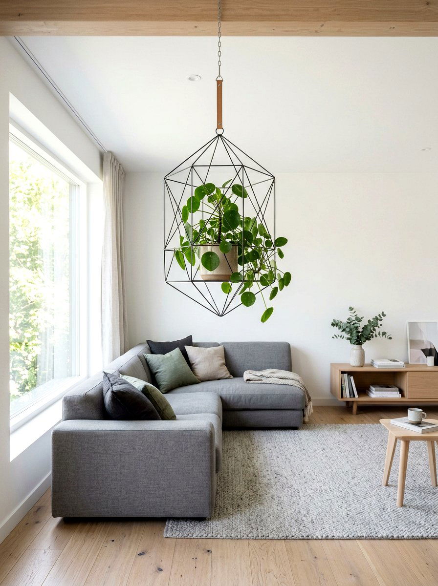 Minimalist Wire Plant Cage - 25 Spring Hanging Terrarium Ideas