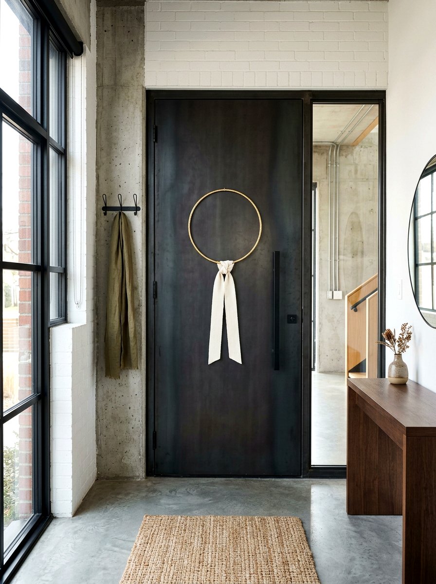 Minimalist Wire Ribbon Wreath - 25 Spring Ribbon Wreath Ideas