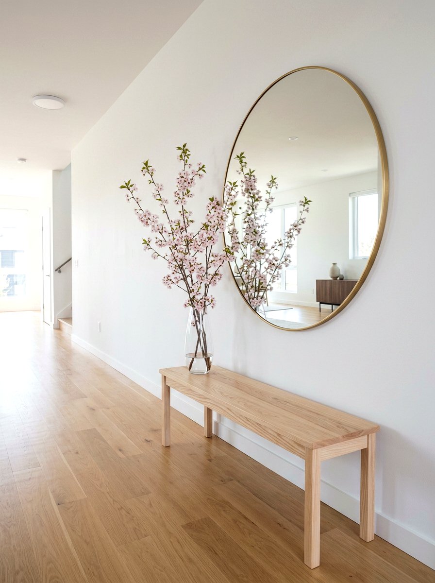 Minimalist Wood Bench Decor - 25 Spring Entryway Bench Decor Ideas