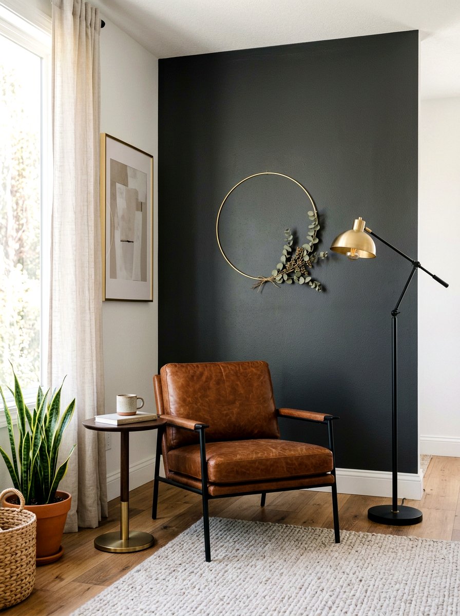 Minimalist gold hoop wreath - 25 Spring Half Wreath Ideas