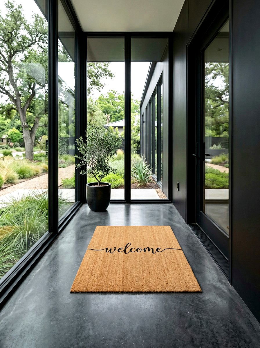 Minimalist script welcome mat - 25 Spring Welcome Mat Ideas