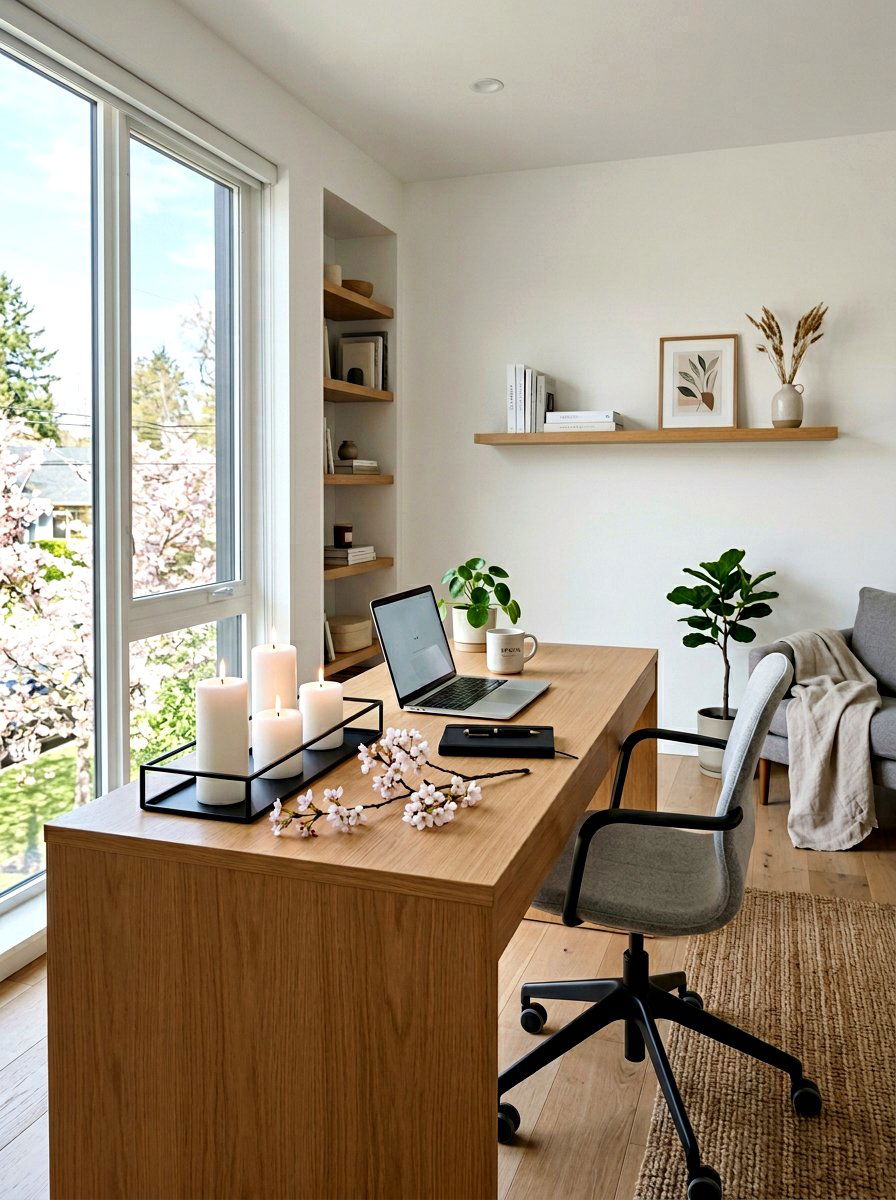 Minimalist spring candle display - 25 Spring Pillar Candle Ideas