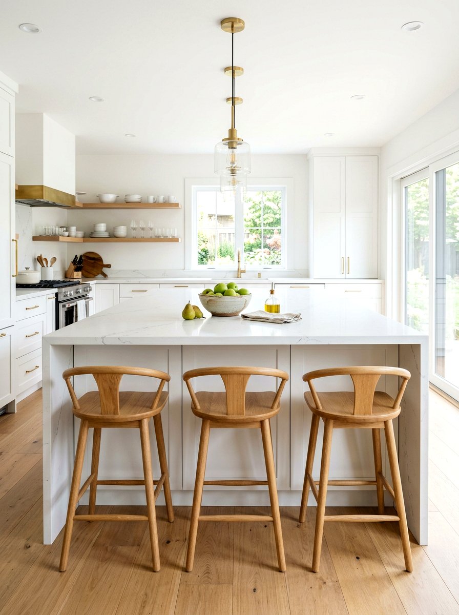 Minimalist white kitchen island - 25 Spring Organic Modern Decor Ideas