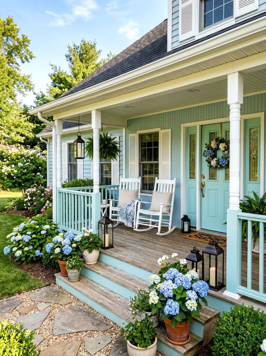 Mint Blue Porch - 25 Spring Pastel Decor Ideas