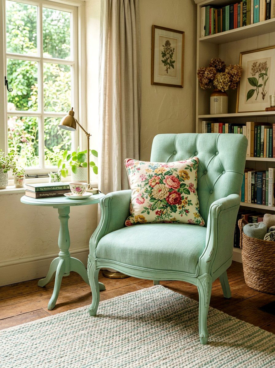 Mint Green Accent Chair - 25 Spring Painted Furniture Ideas
