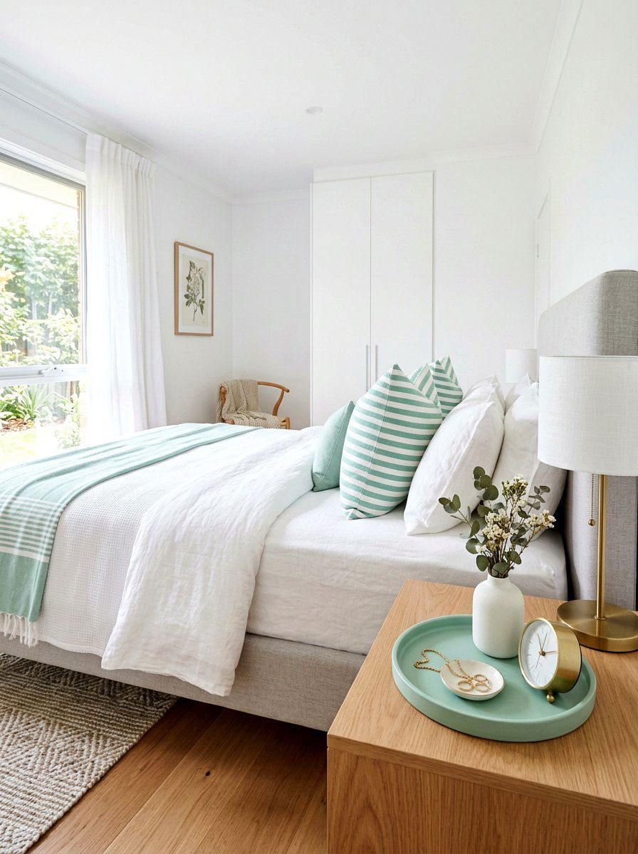 Mint Green Accessory - 25 Spring Nightstand Decor Ideas