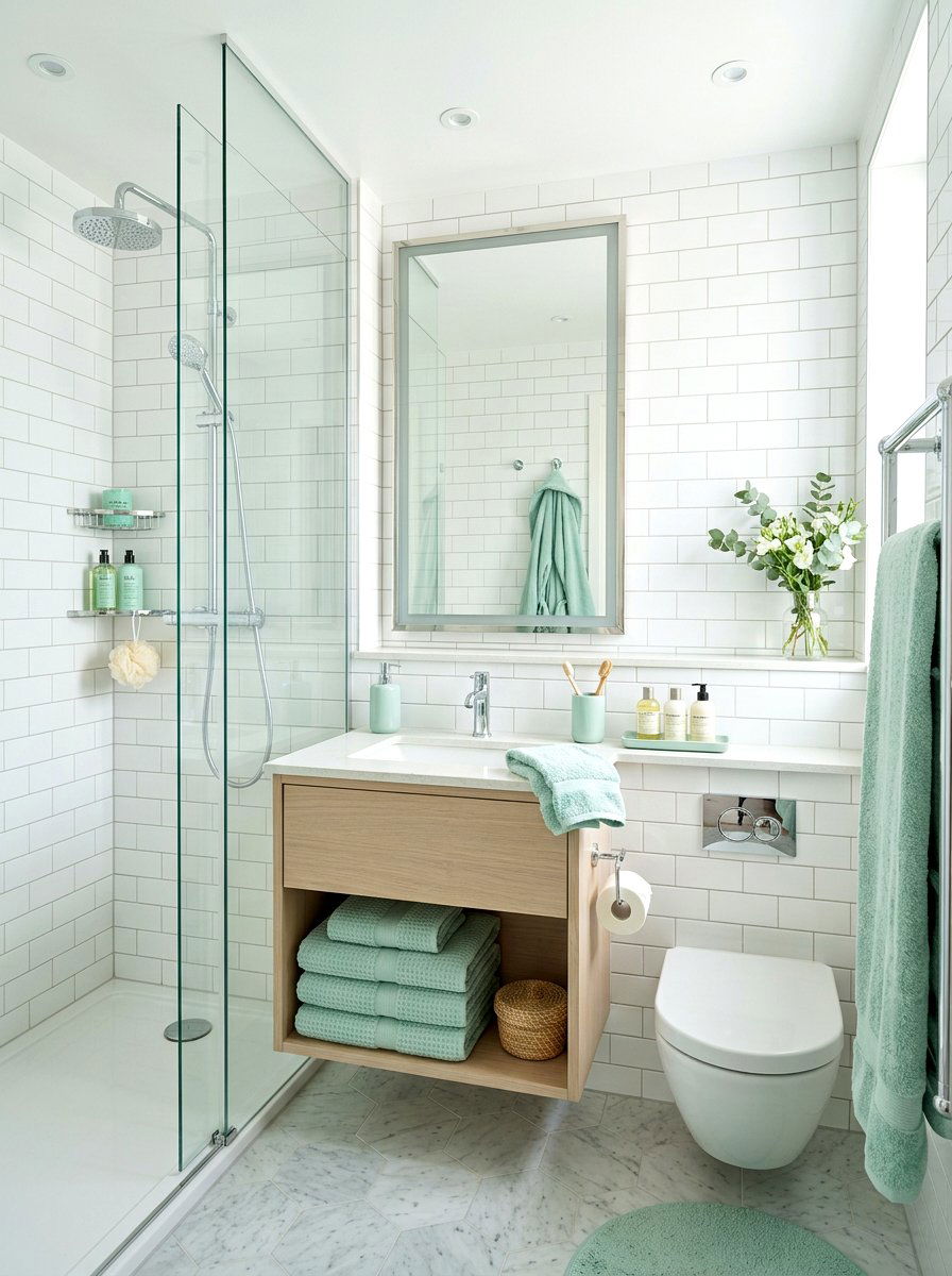 Mint Green Bathroom - 25 Spring Hotel Room Decor Ideas