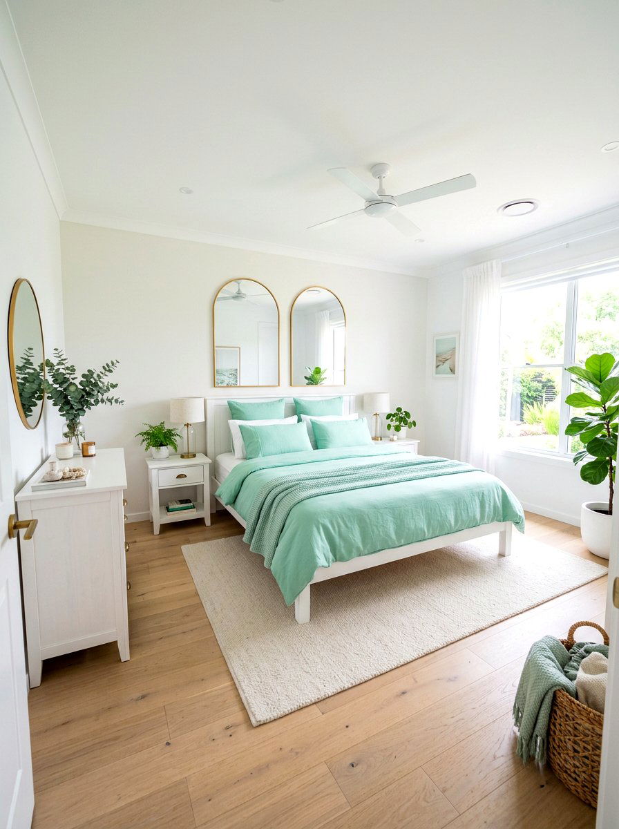 Mint Green Bedding - 25 Spring Bed Styling Ideas