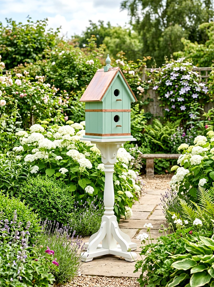 Mint Green Birdhouse - 25 Spring Birdhouse Painting Ideas