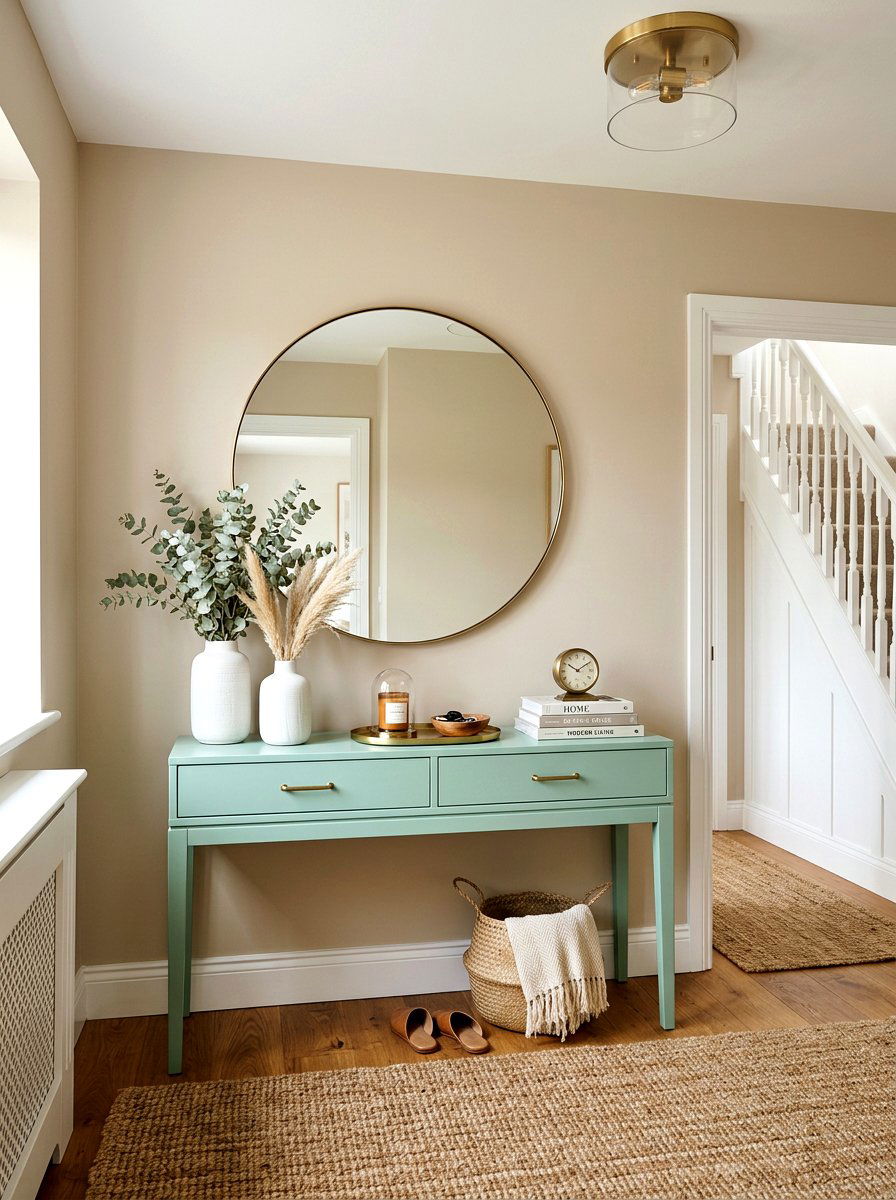 Mint Green Entryway Console - 25 Spring Mint Green Decor Ideas