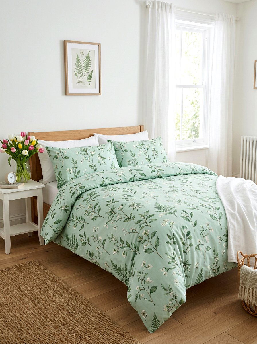 Mint Green Floral Bedding - 25 Spring Mint Green Decor Ideas