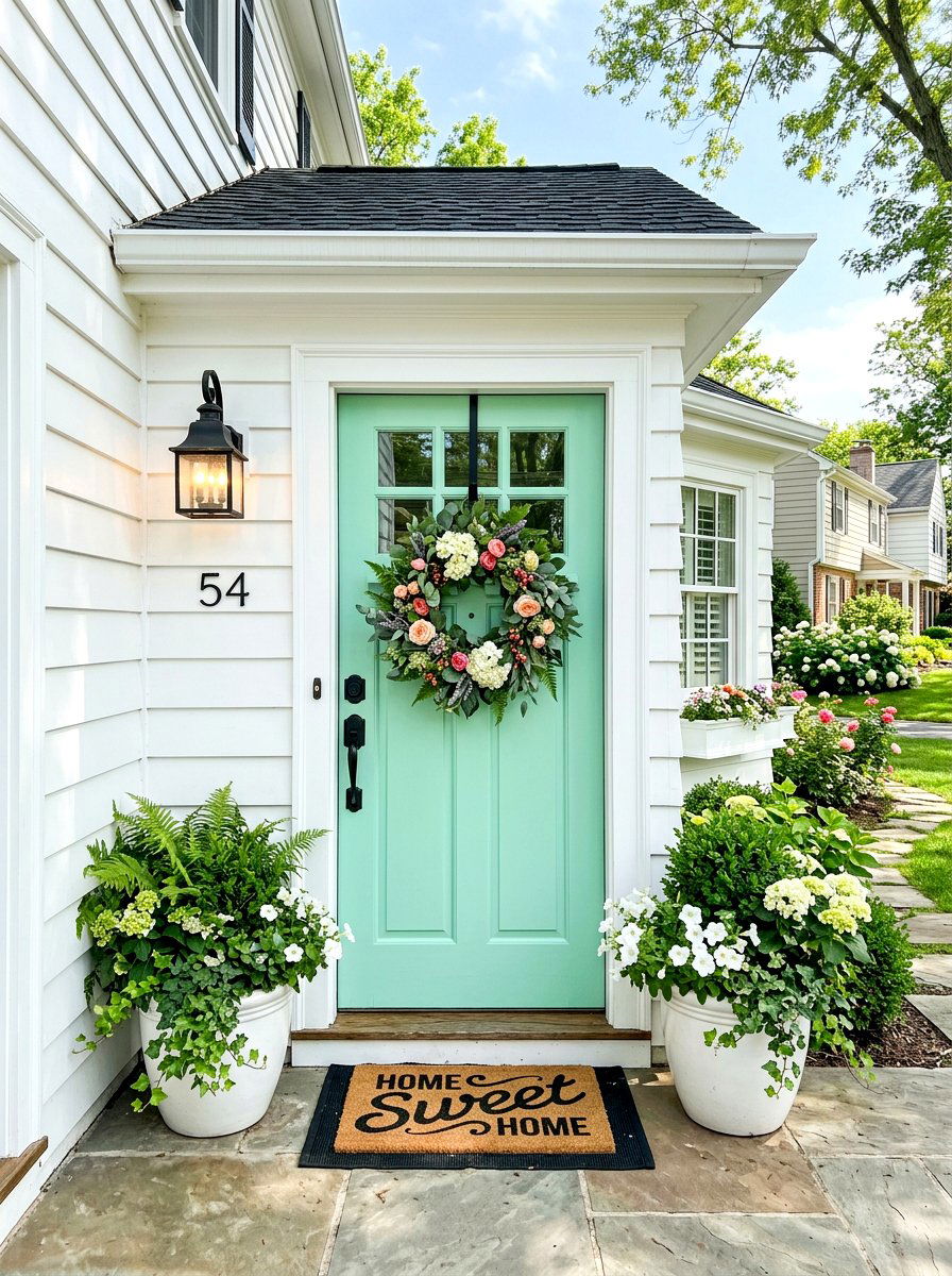 Mint Green Front Door - 25 Spring Mint Green Decor Ideas