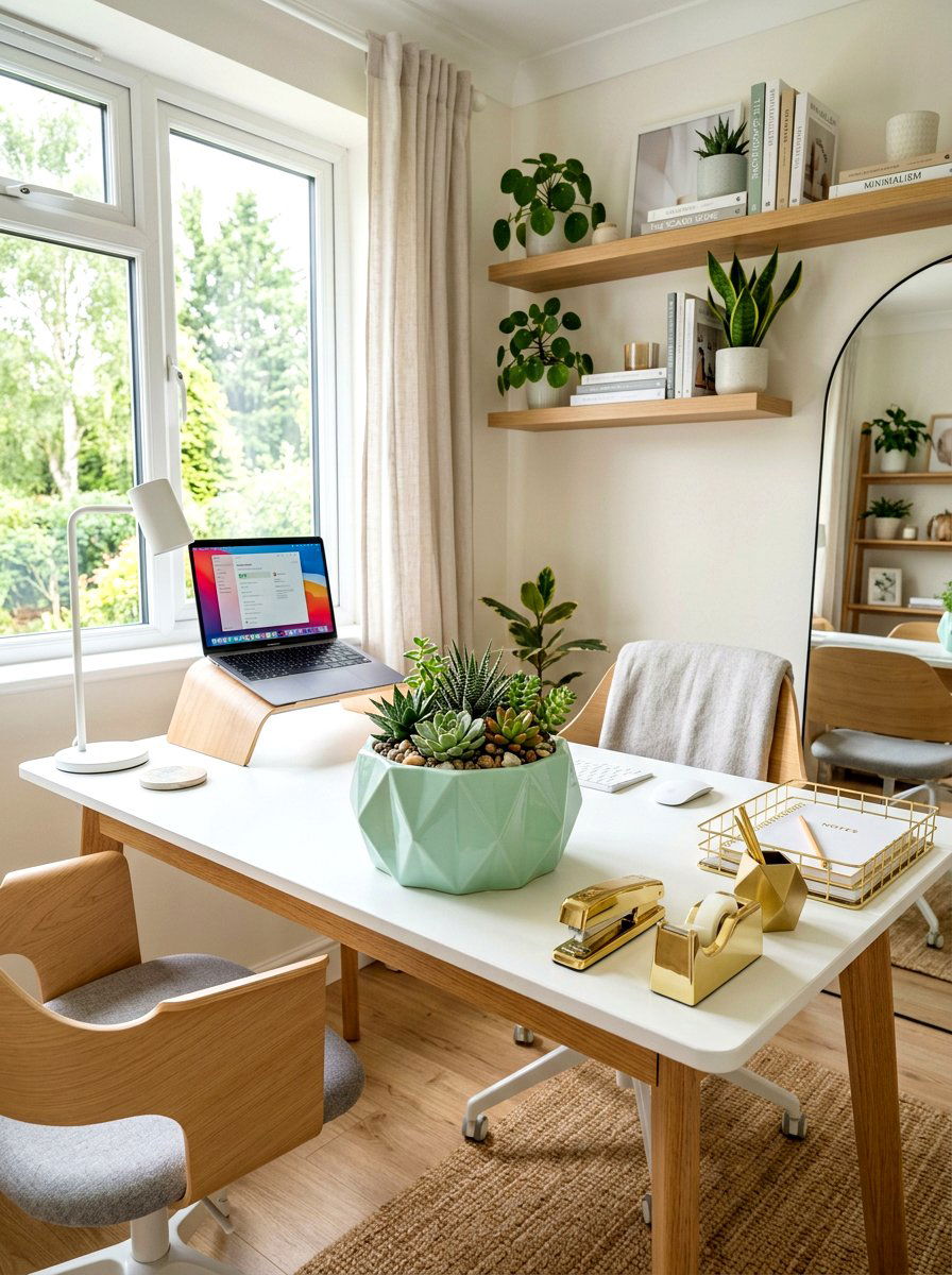 Mint Green Geometric Pot - 25 Spring Painted Pot Ideas