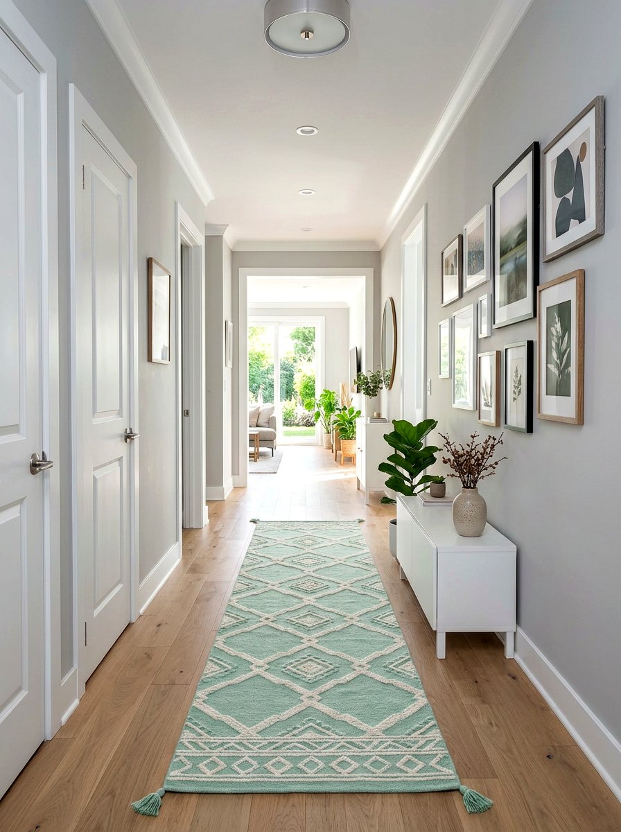 Mint Green Hallway Runner - 25 Spring Mint Green Decor Ideas