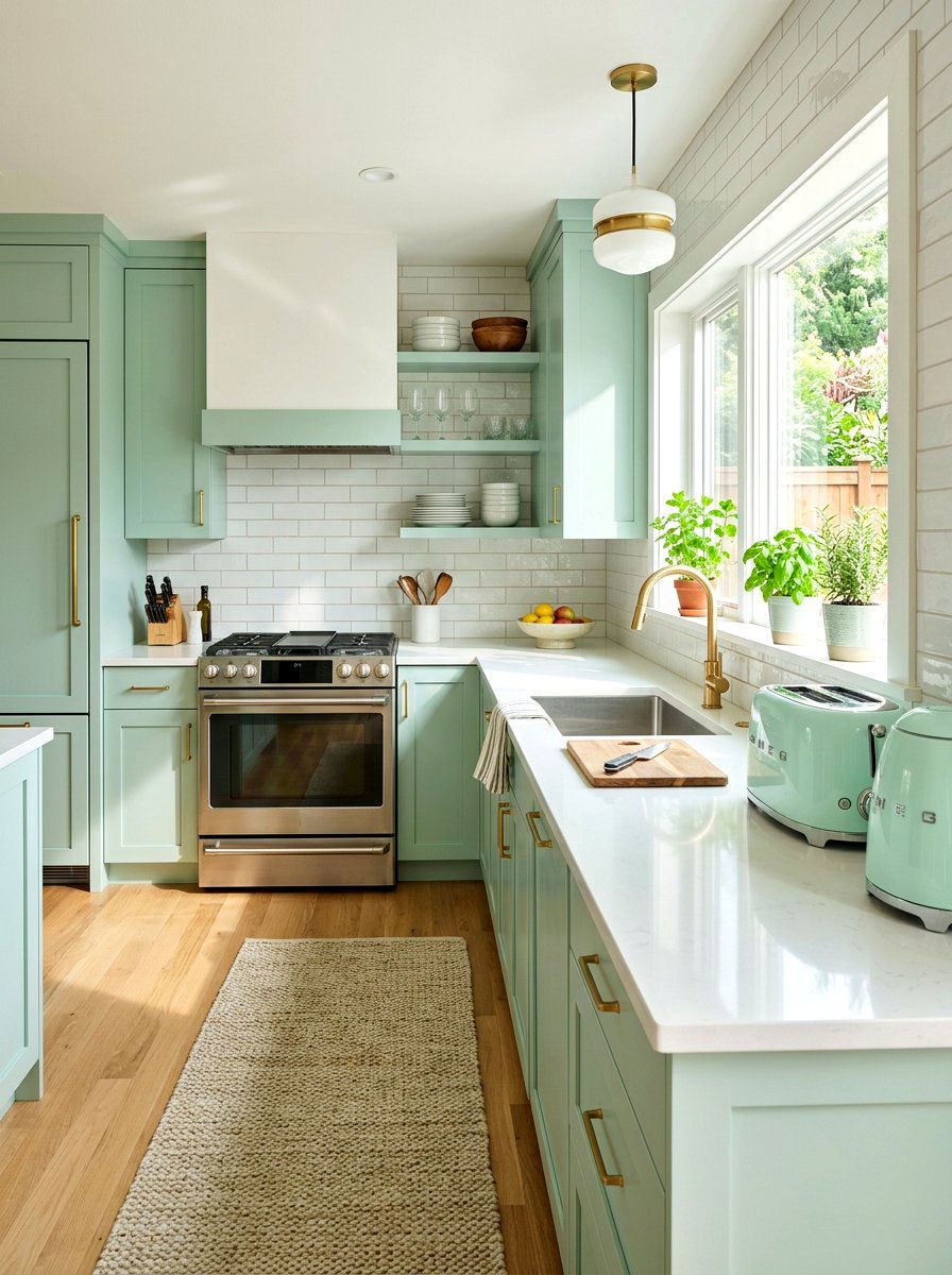 Mint Green Kitchen - 25 Spring Kitchen Decor Ideas