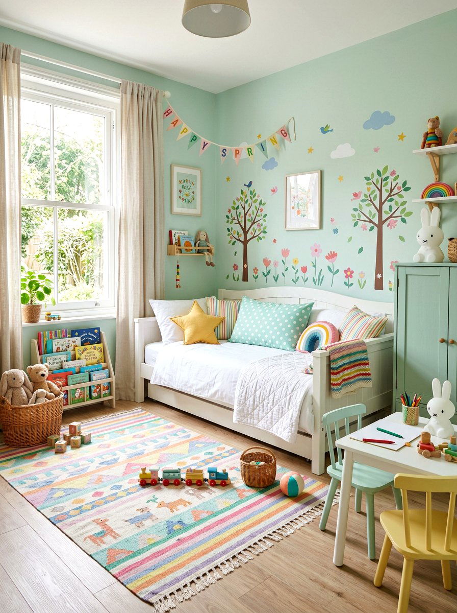 Mint Green Polka Dot Pillow - 25 Spring Patterned Pillow Ideas