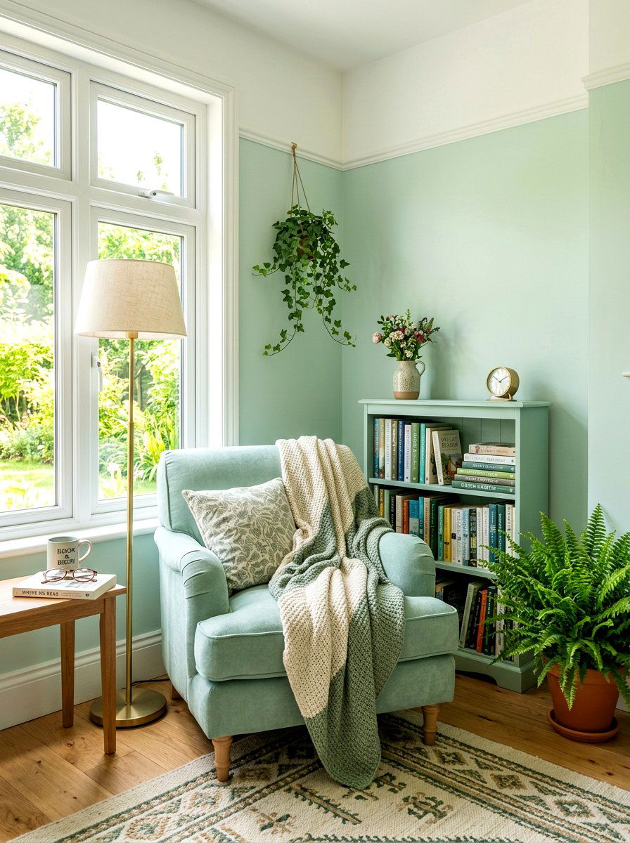 Mint Green Reading Nook - 25 Spring Mint Green Decor Ideas