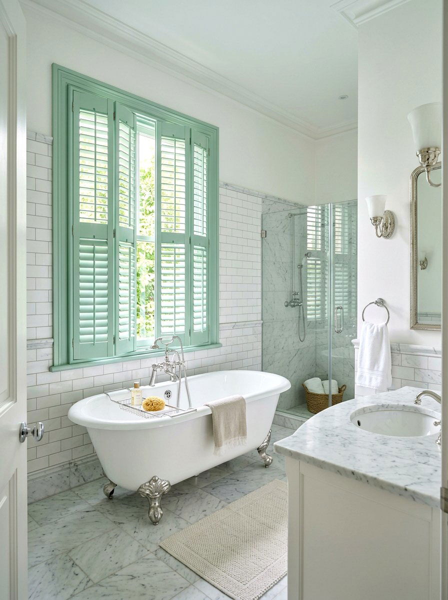 Mint Green Shutter - 25 Spring Window Treatment Ideas
