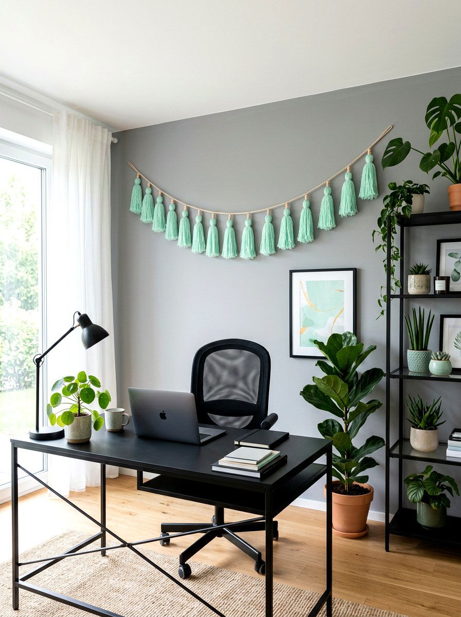 Mint Green Spring Tassel - 25 Spring Tassel Garland Ideas