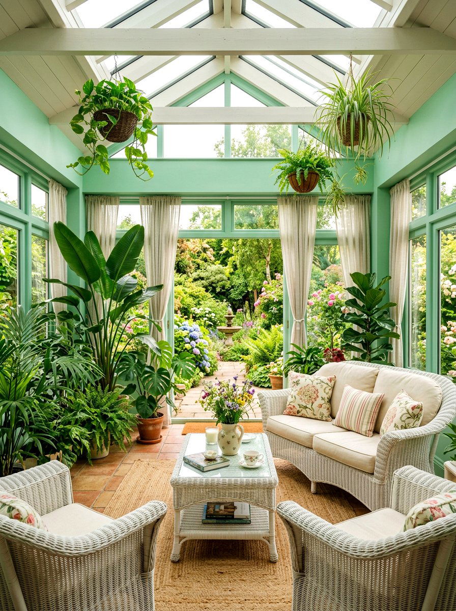 Mint Green Sunroom - 25 Spring Mint Green Decor Ideas