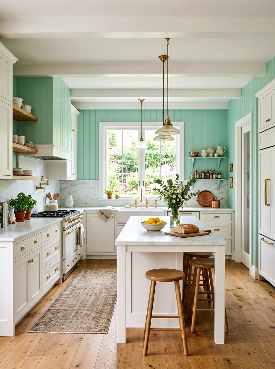 Mint Green Wall Paneling - 25 Spring Accent Wall Ideas