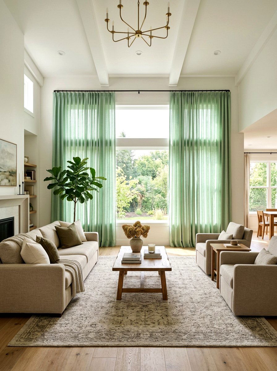 Mint Green Window Curtains - 25 Spring Mint Green Decor Ideas