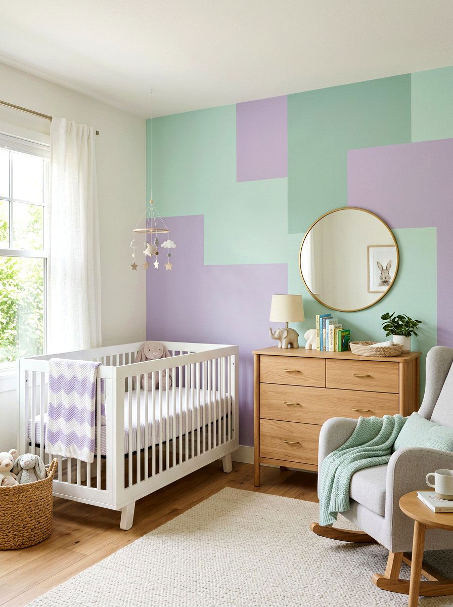 Mint and lavender nursery - 25 Spring Color Block Decor Ideas
