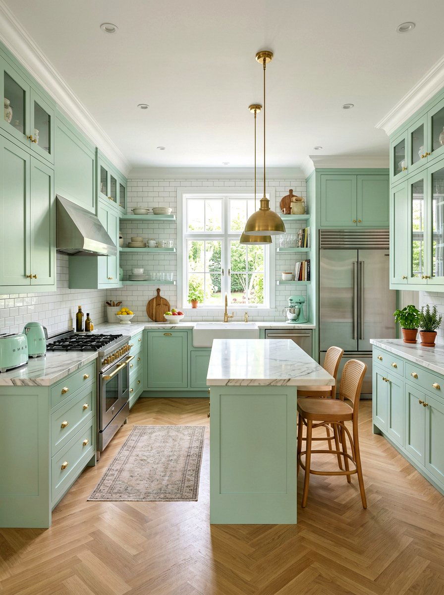 Mint green kitchen - 25 Spring Pastel Color Palette Ideas