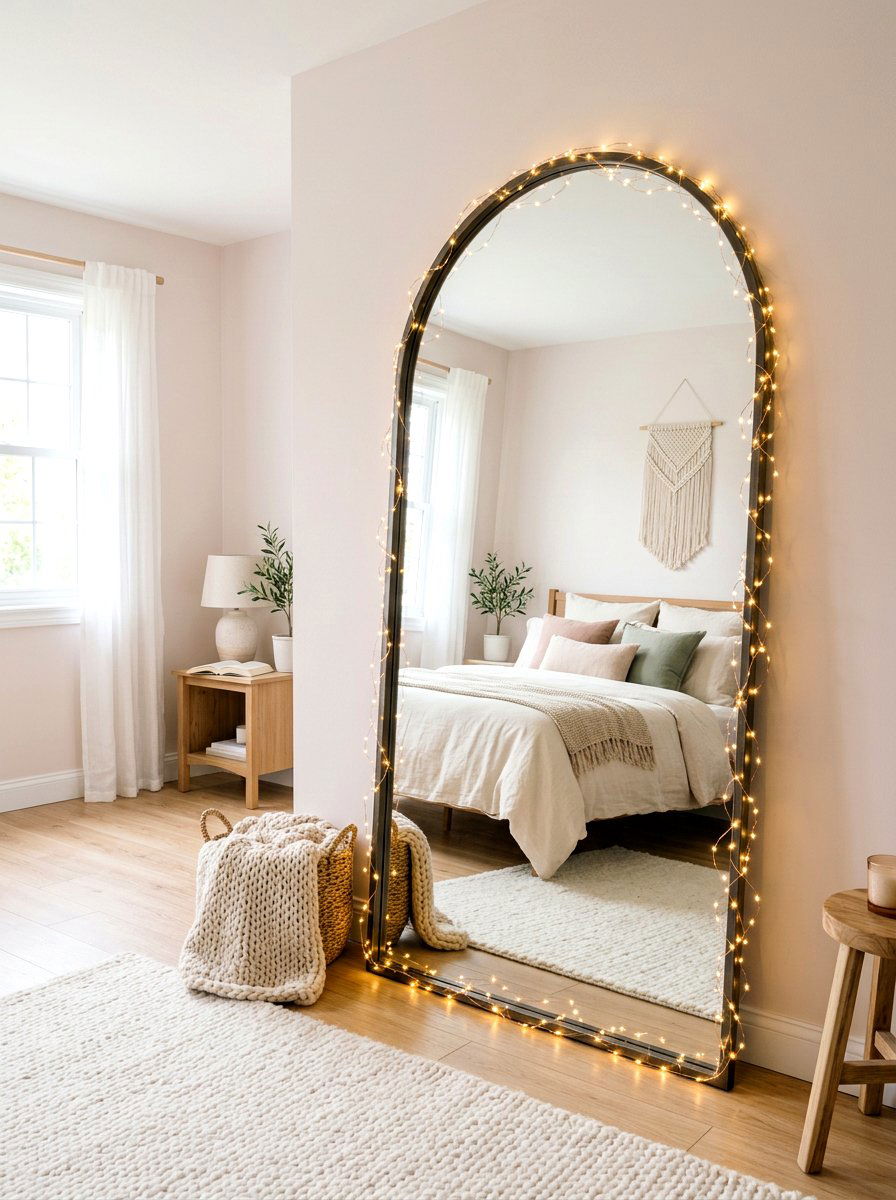 Mirror Border Fairy Light - 25 Spring String Light Ideas