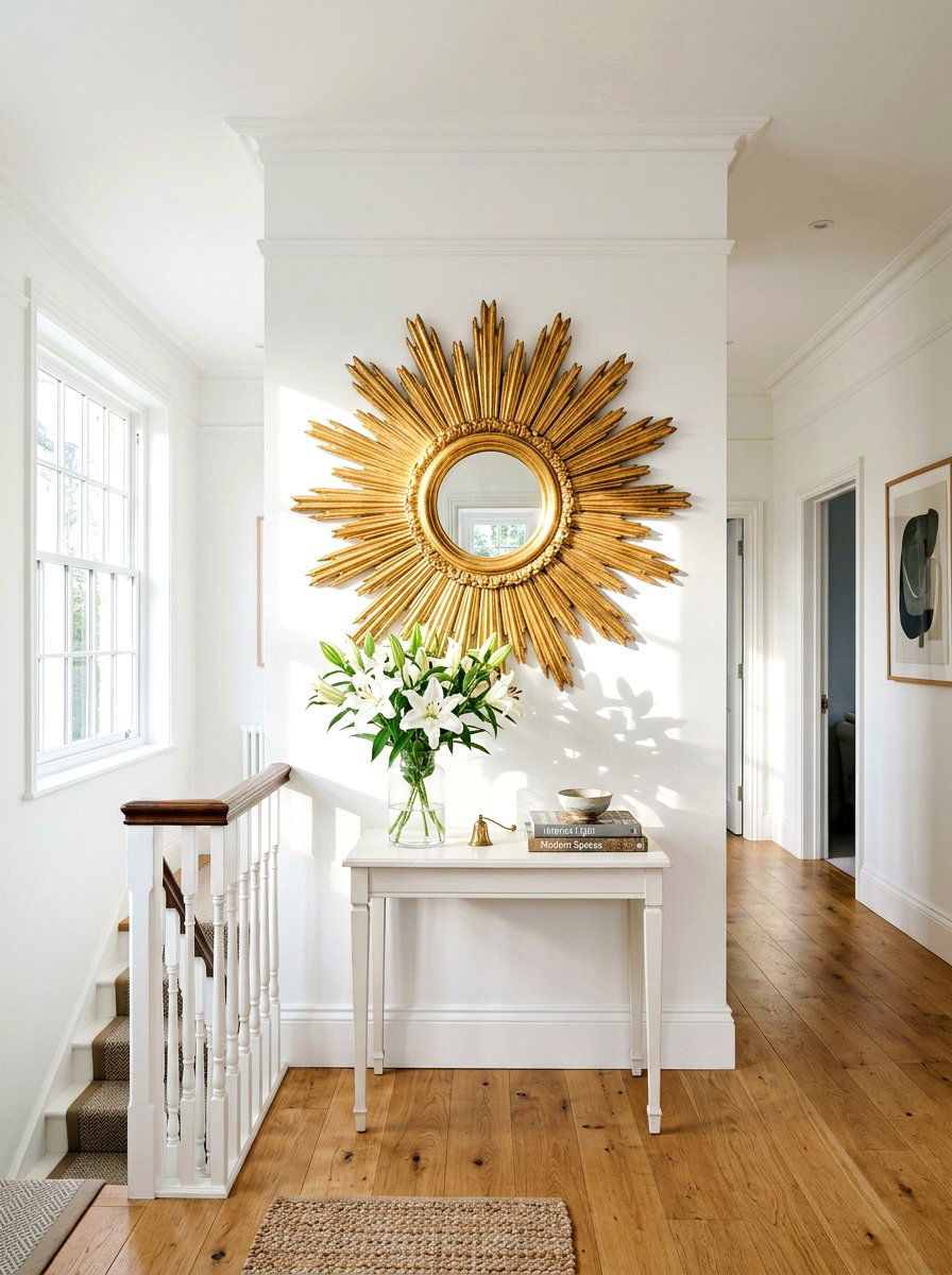 Mirror Centered Landing - 25 Spring Landing Decor Ideas