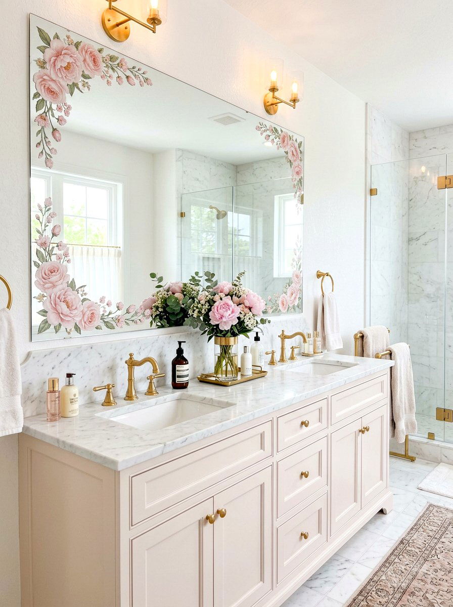 Mirror Floral Border - 25 Spring Sticker Decor Ideas