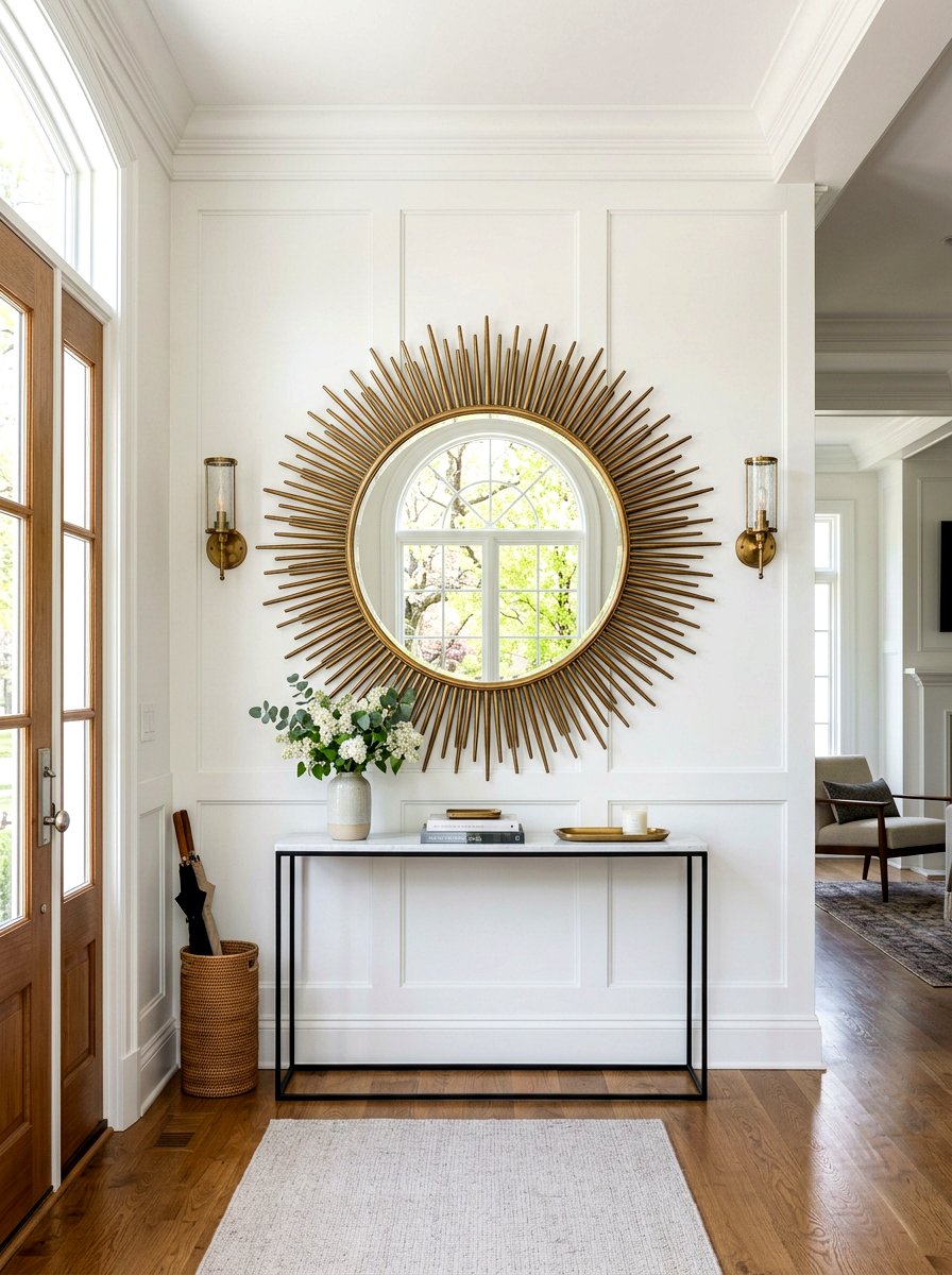 Mirror Focal Point Entryway - 25 Spring Lobby Decor Ideas