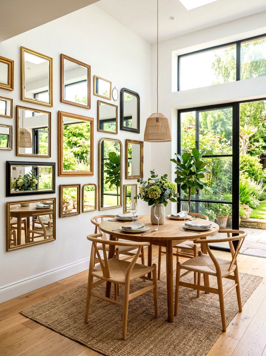 Mirror Gallery Wall - 25 Spring Decorating Ideas on a Budget