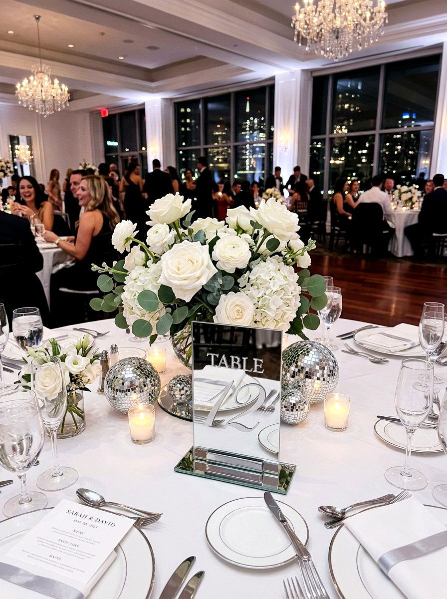 Mirror Table Number - 25 Spring Table Number Ideas