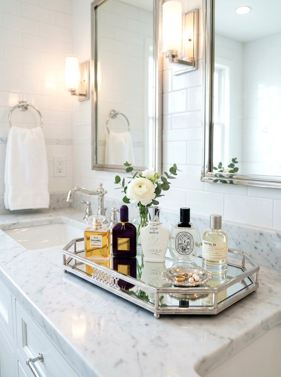 Mirror Vanity Tray - 25 Spring Bathroom Counter Decor Ideas
