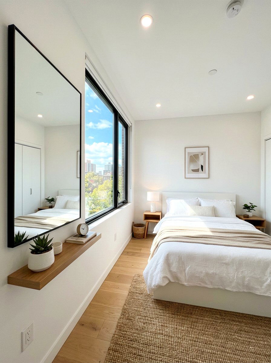 Mirror near window - 25 Spring Decorating Tips for Small Spaces