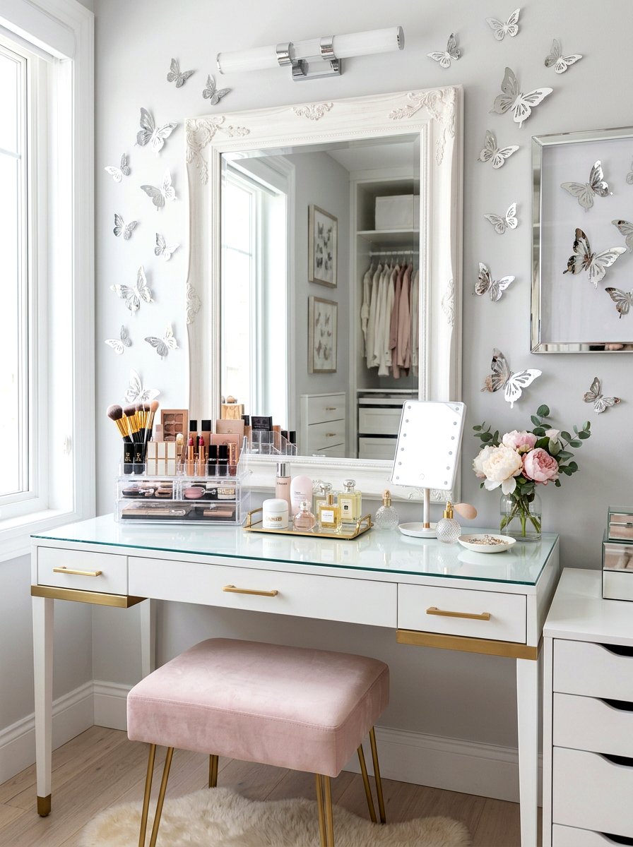 Mirrored Butterfly Sticker - 25 Spring Butterfly Wall Decor Ideas