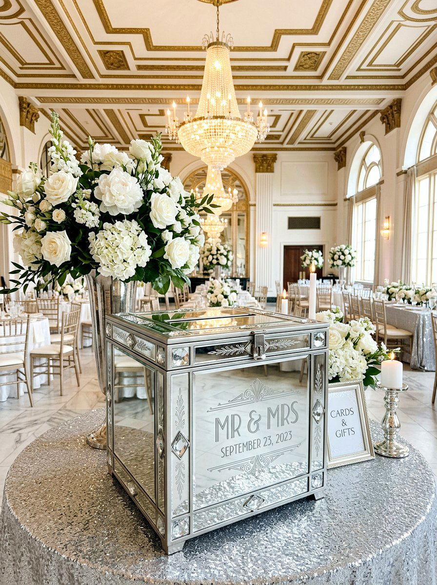 Mirrored Wedding Card Box - 25 Spring Wedding Card Box Ideas