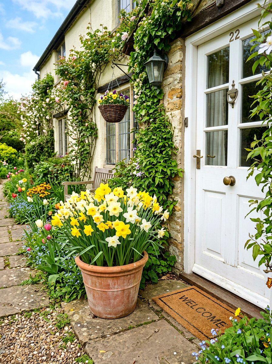 Mixed Daffodil Container - 25 Spring Bulb Planter Ideas