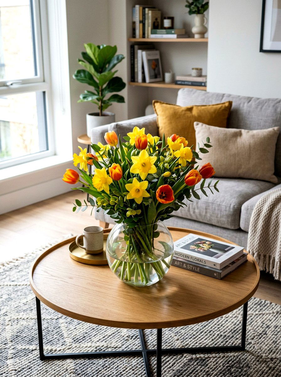 Mixed Daffodil Tulip Bouquet - 25 Spring Daffodil Arrangement Ideas