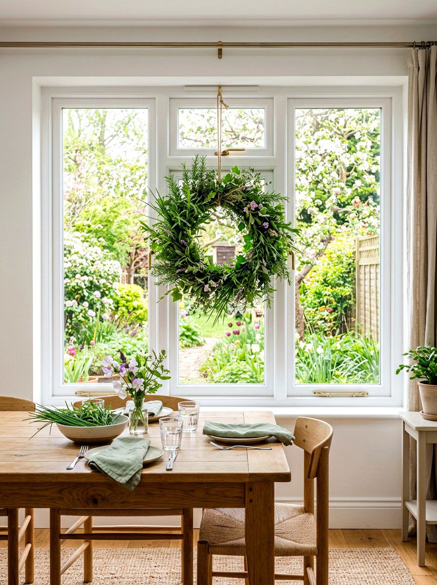 Mixed Garden Wreath - 25 Spring Herb Wreath Ideas