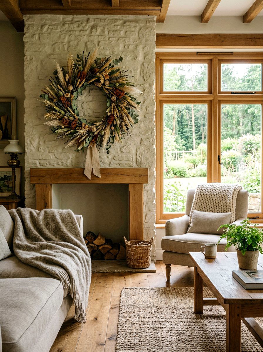 Mixed Meadow Dried Wreath - 25 Spring Dried Floral Wreath Ideas