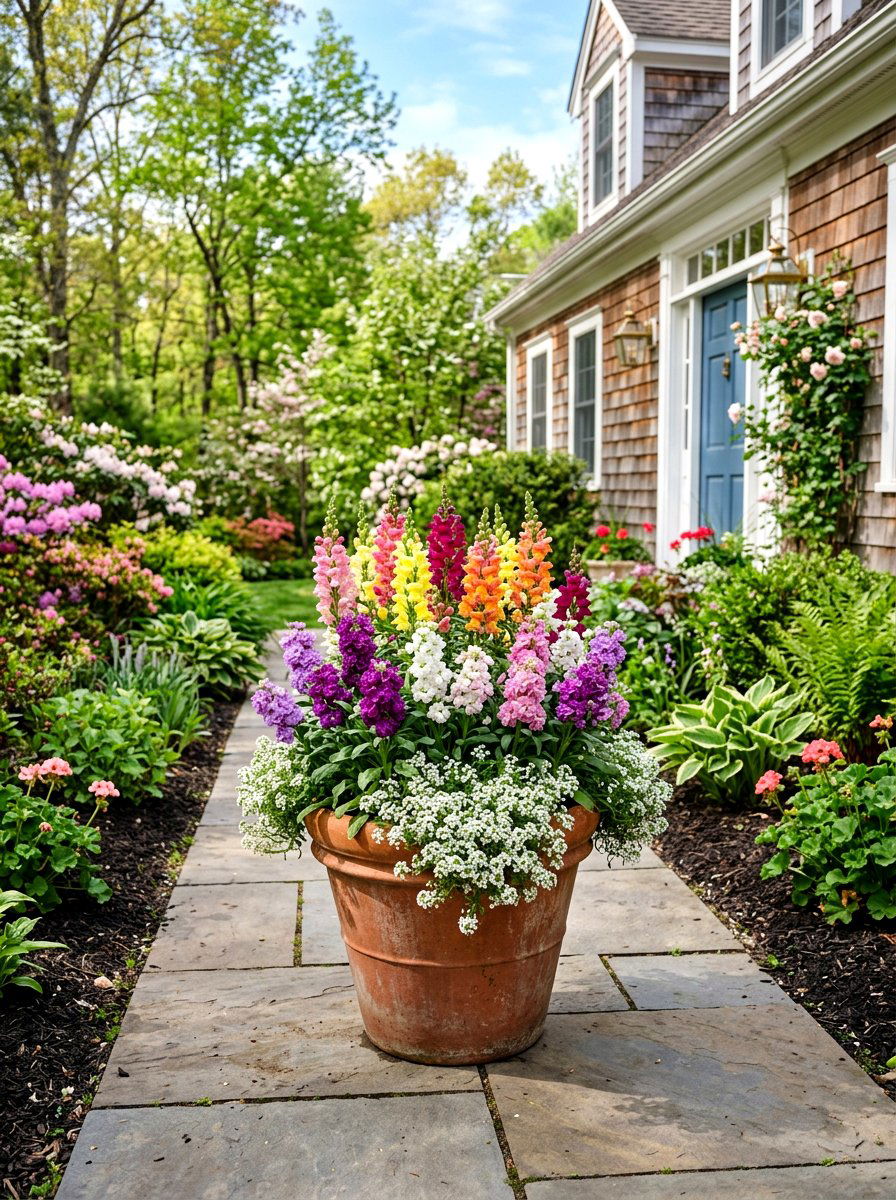 Mixed Spring Annuals - 25 Spring Front Yard Planter Ideas