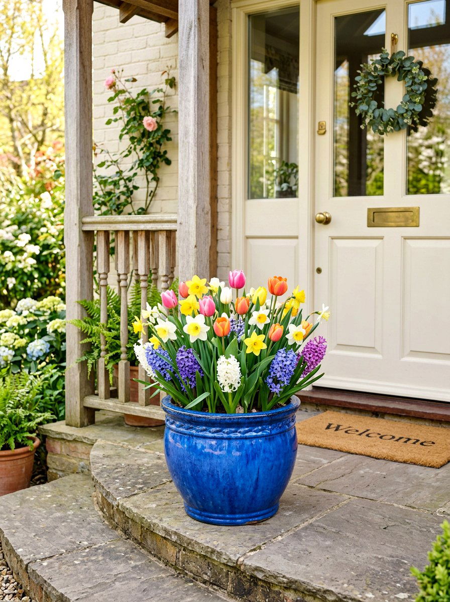 Mixed Spring Bulb Container - 25 Spring Outdoor Planter Ideas