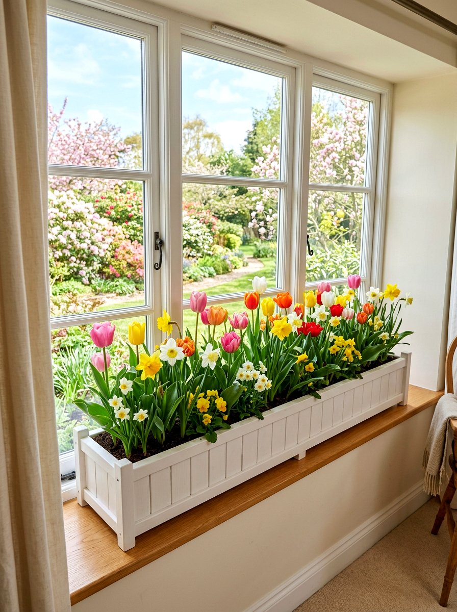 Mixed Spring Bulbs In Window Boxes - 25 Spring Forced Bulb Ideas