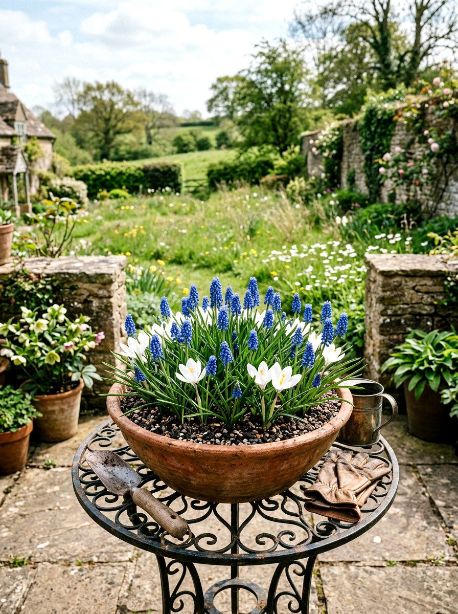 Mixed spring bulb planter - 25 Spring Container Garden Ideas